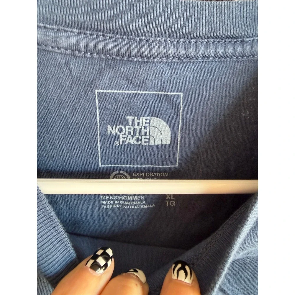 The North Face Mens XL Never Stop Exploring Big Logo T-Shirt Slate Blue